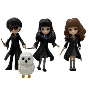 Lot of 3 Wizarding‎ World of Potter Magical Mini Figures, 3" Harry Hermione Cho